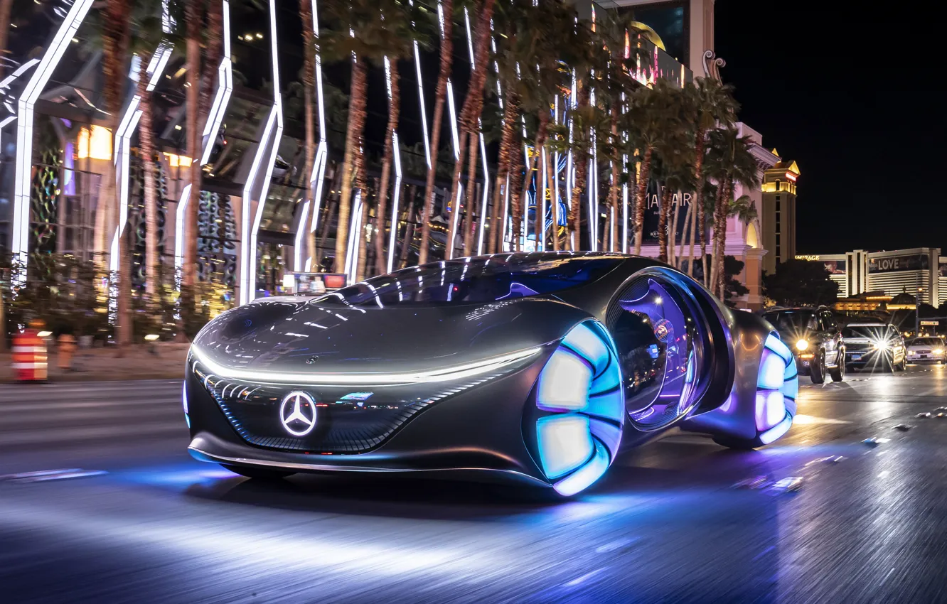 Фото обои город, улица, скорость, Vision, Mercedes Benz, street, speed, 2020