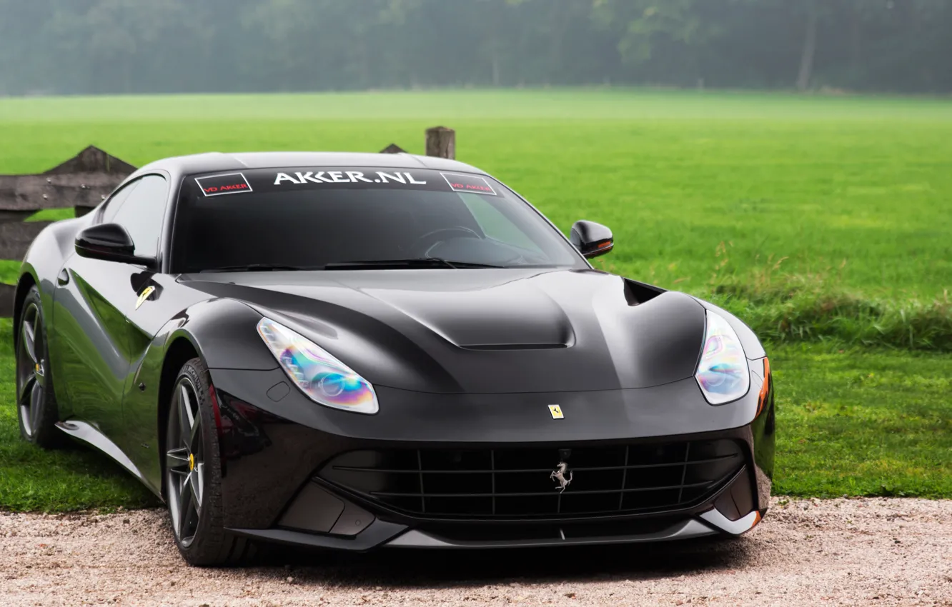 Фото обои Ferrari, black, Berlinetta, F12