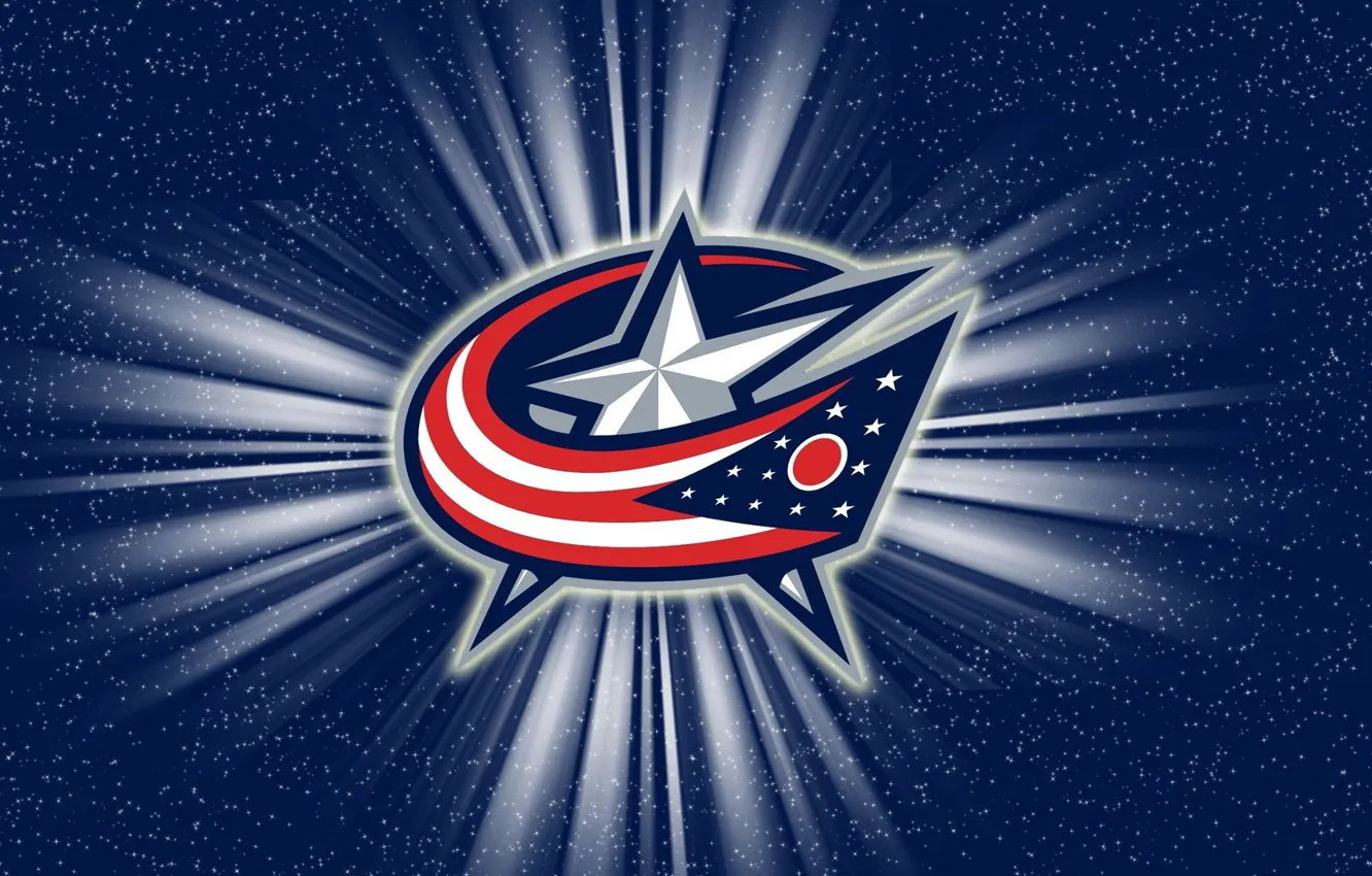 Фото обои логотип, хоккей, NHL, НХЛ, Columbus Blue Jackets, Коламбус Блю Джекетс