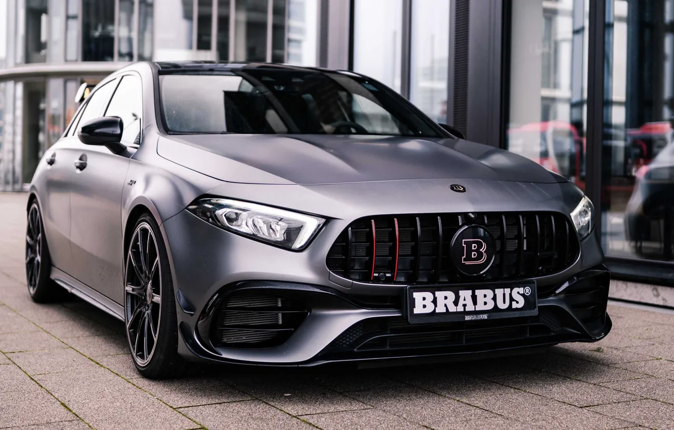 Фото обои Mercedes-Benz, Mercedes, Brabus, Front, AMG, Grey, A45, A45 AMG