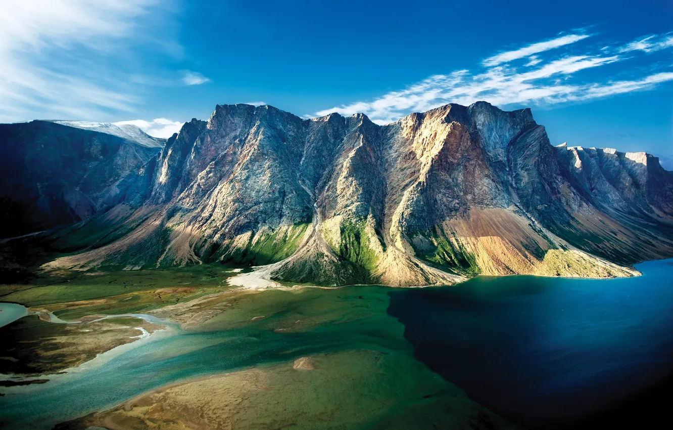 Фото обои горы, озеро, скалы, Канада, Torngat Mountains National Park