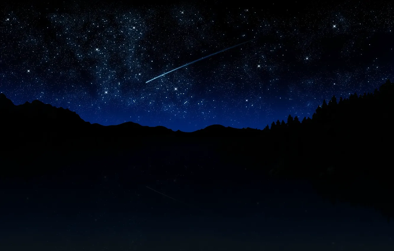 Фото обои космос, звезды, Ночь, горизонт