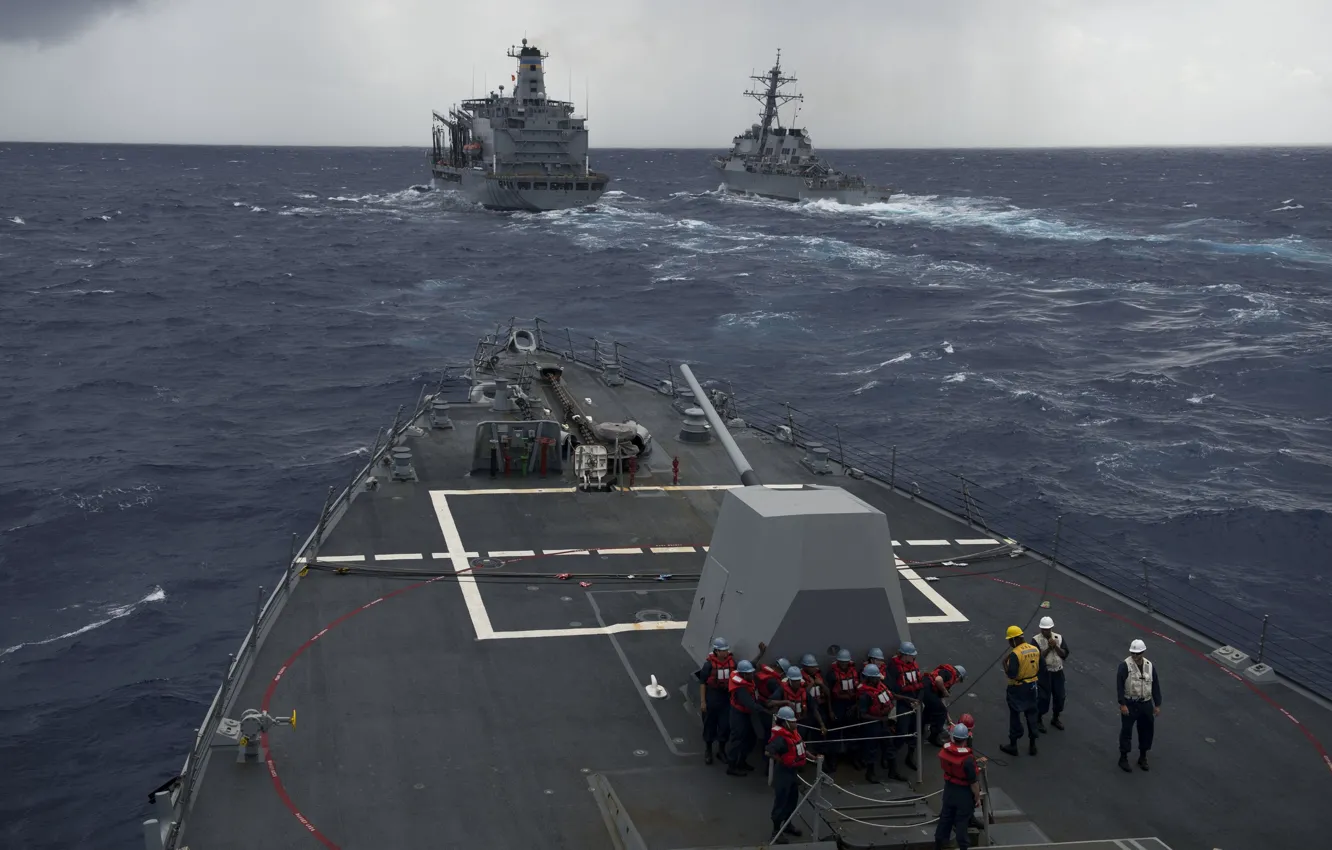 Фото обои DDG-54, DDG 88, Arleigh Burke-class, USA Navy, guided-missile destroyer, USS Curtis Wilbur