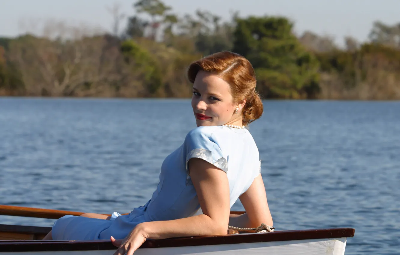 Фото обои лодка, актриса, блондинка, Rachel McAdams, Дневник памяти, The Notebook, Allie