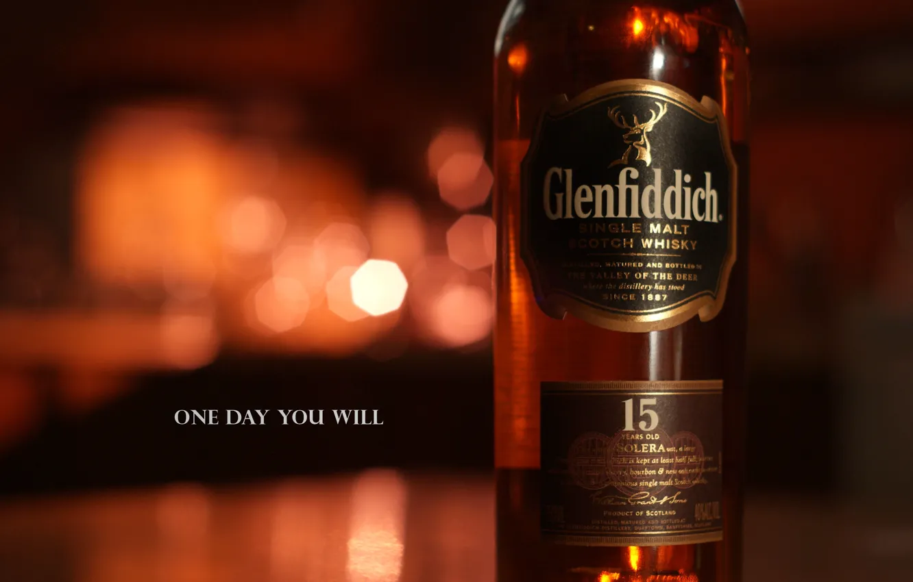 Фото обои олень, Виски, Scotland, односолодовый, single malt, glenfiddich, 15 years old