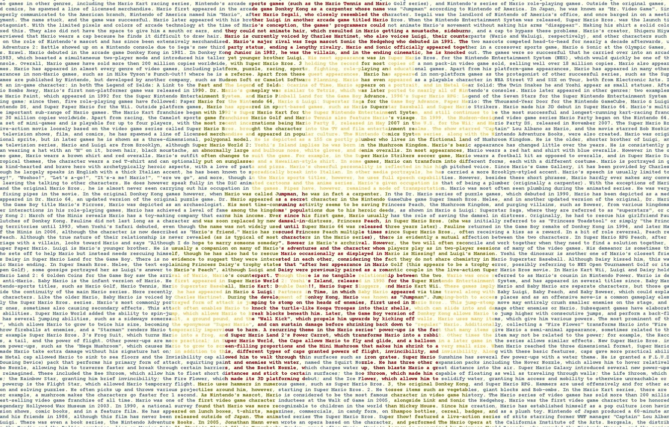 Фото обои game, typography, Mario