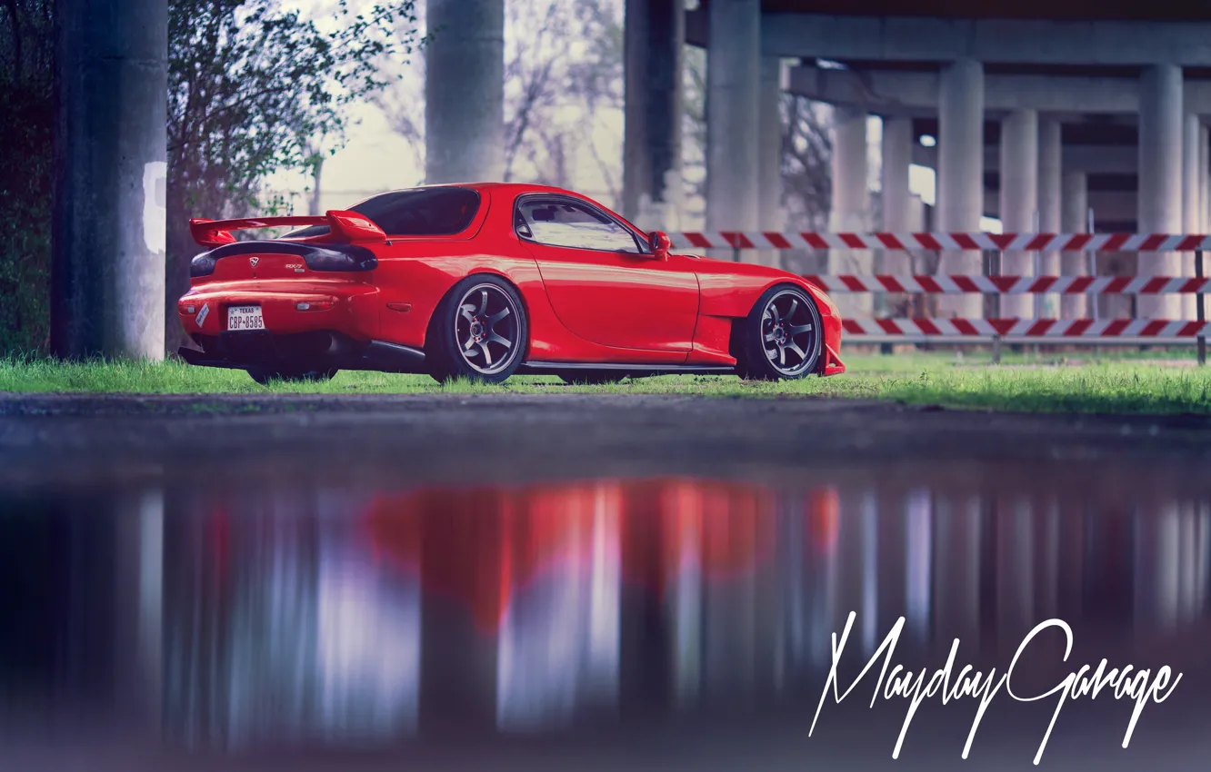 Фото обои red, Mazda, rear, RX-7