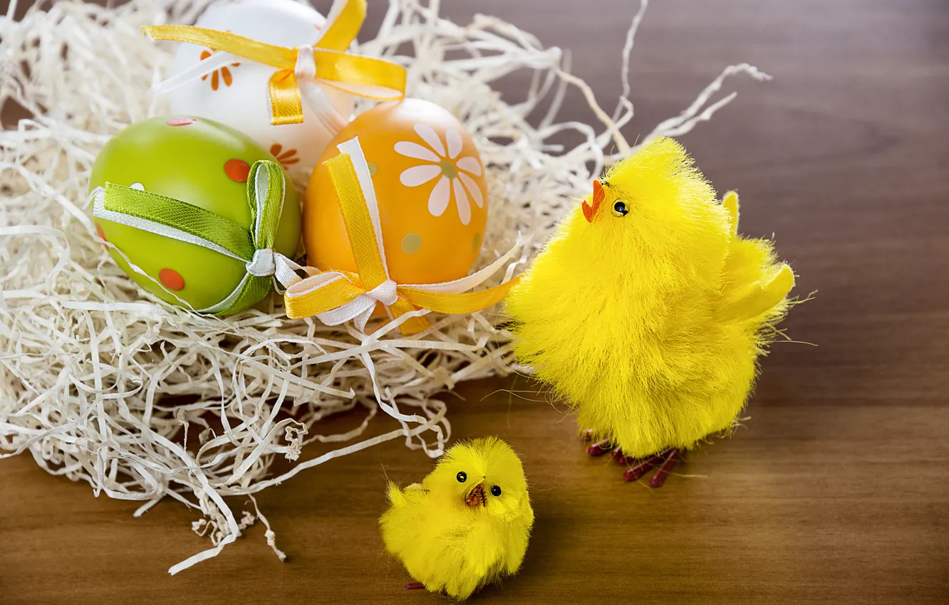 Фото обои цыплята, яйца, пасха, крашенки