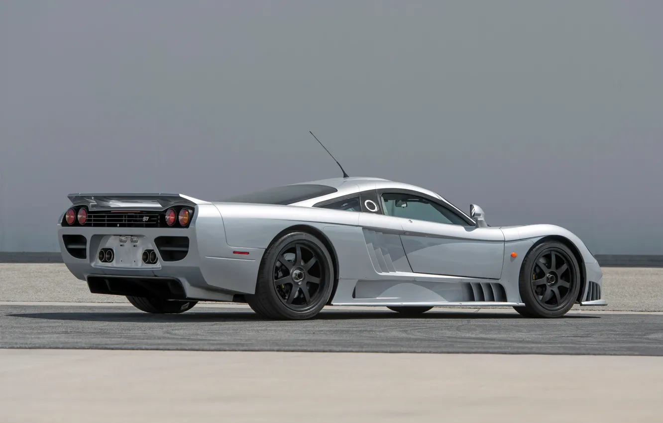 Фото обои Saleen, Silver, Rear, Saleen S7, Black Wheels