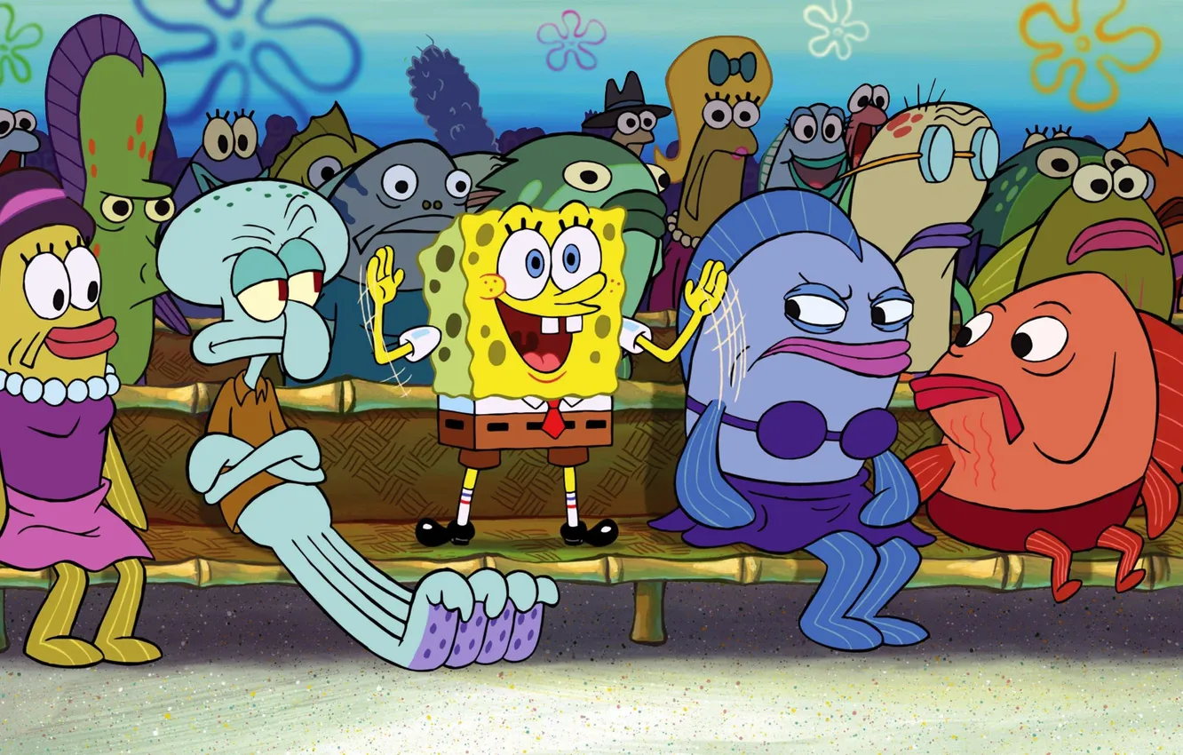 Фото обои SpongeBob, анимация, Спанч Боб квадратные штаны
