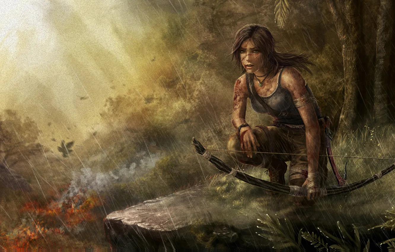 Фото обои девушка, пистолет, оружие, Tomb Raider, Расхитительница гробниц