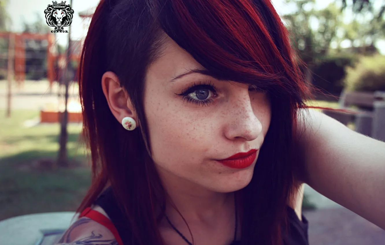 Фото обои Girl, Redhead, Tattoo, Connor, C0NN0R