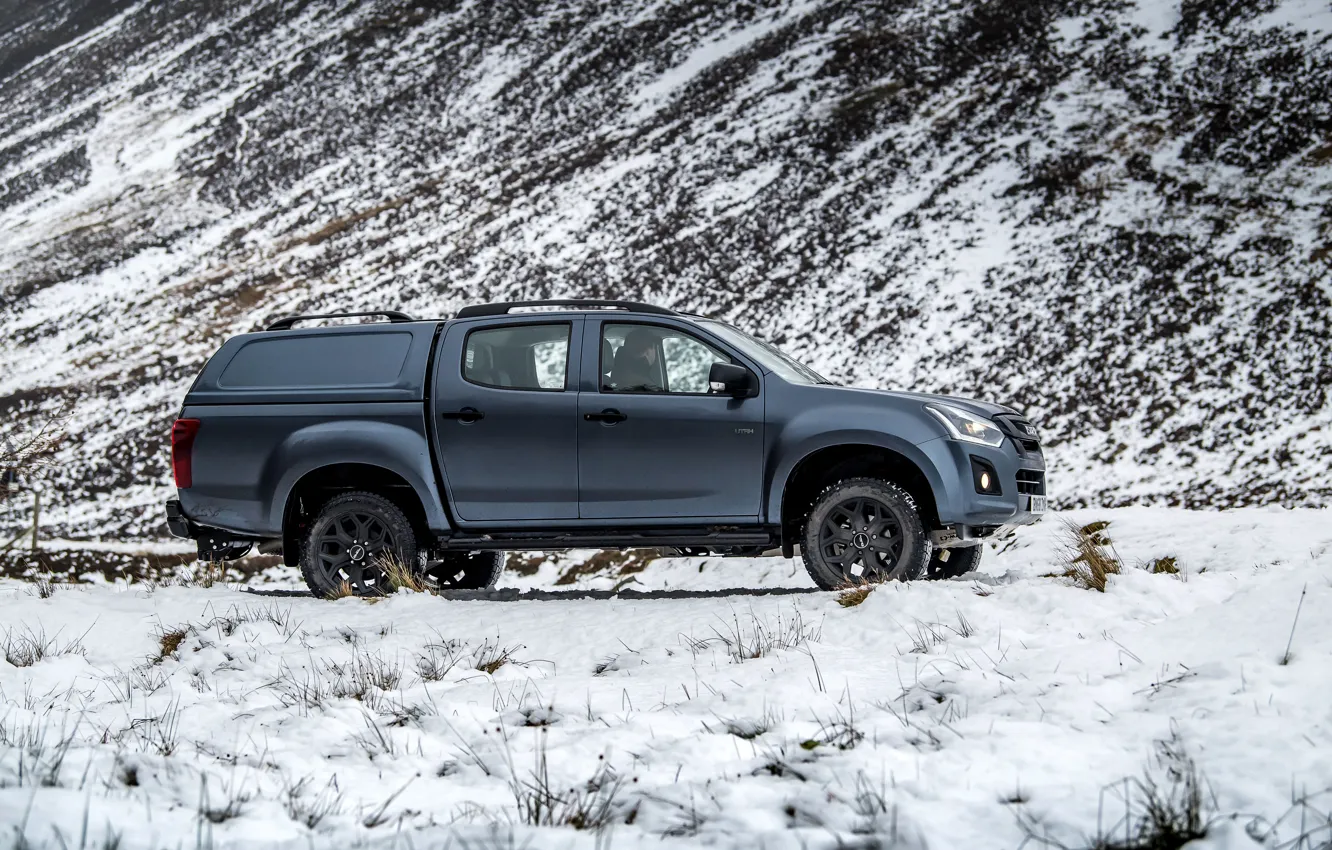 Фото обои вид сбоку, пикап, 2018, Isuzu, Huntsman, D-Max, UK version