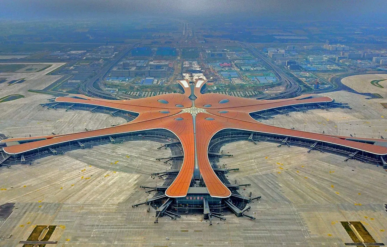 Фото обои панорама, Китай, Пекинский международній аэропорт Дасин