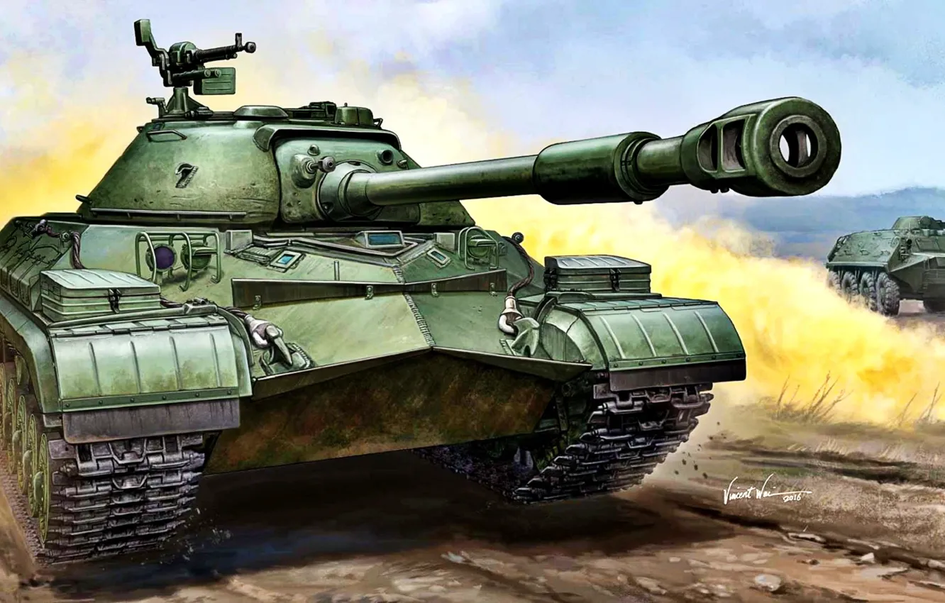 Фото обои БТР, тяжелый танк, Т-10, Советская Армия, ДШКМТ, 122-мм танковая пушка Д-25ТА, последний серийный
