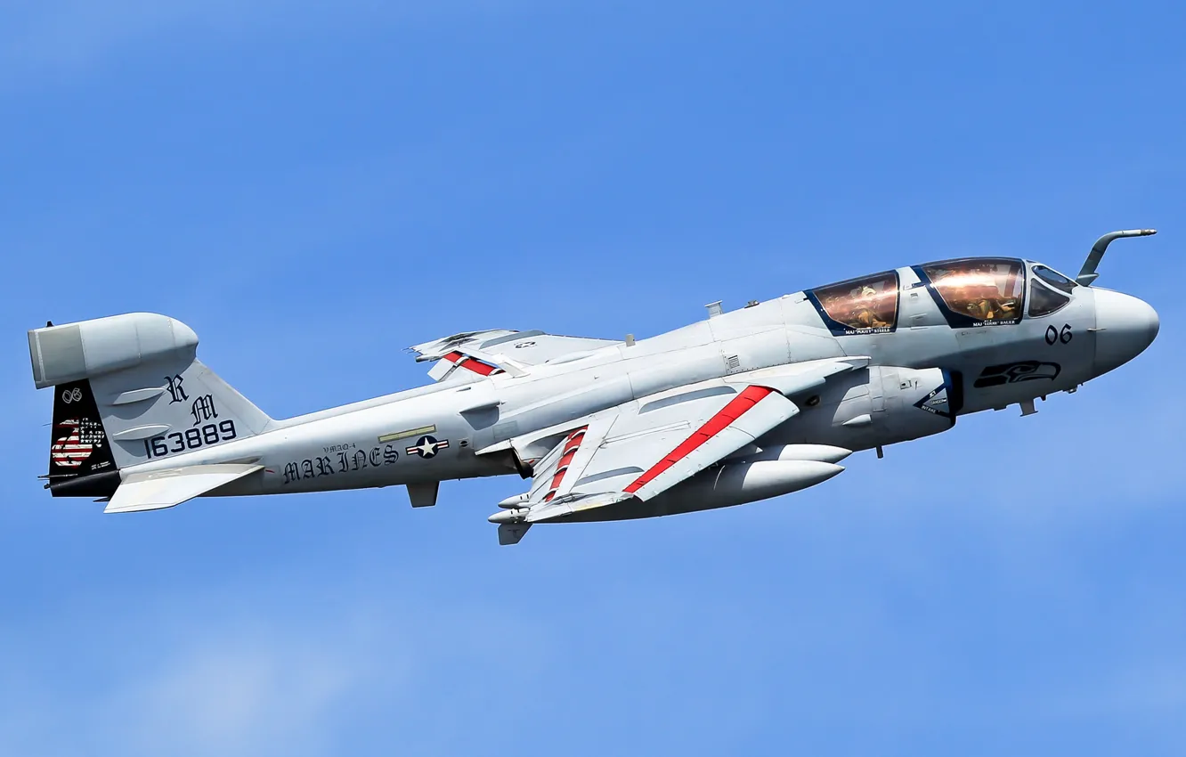 Фото обои небо, самолёт, Grumman, Prowler, палубный, EA-6B