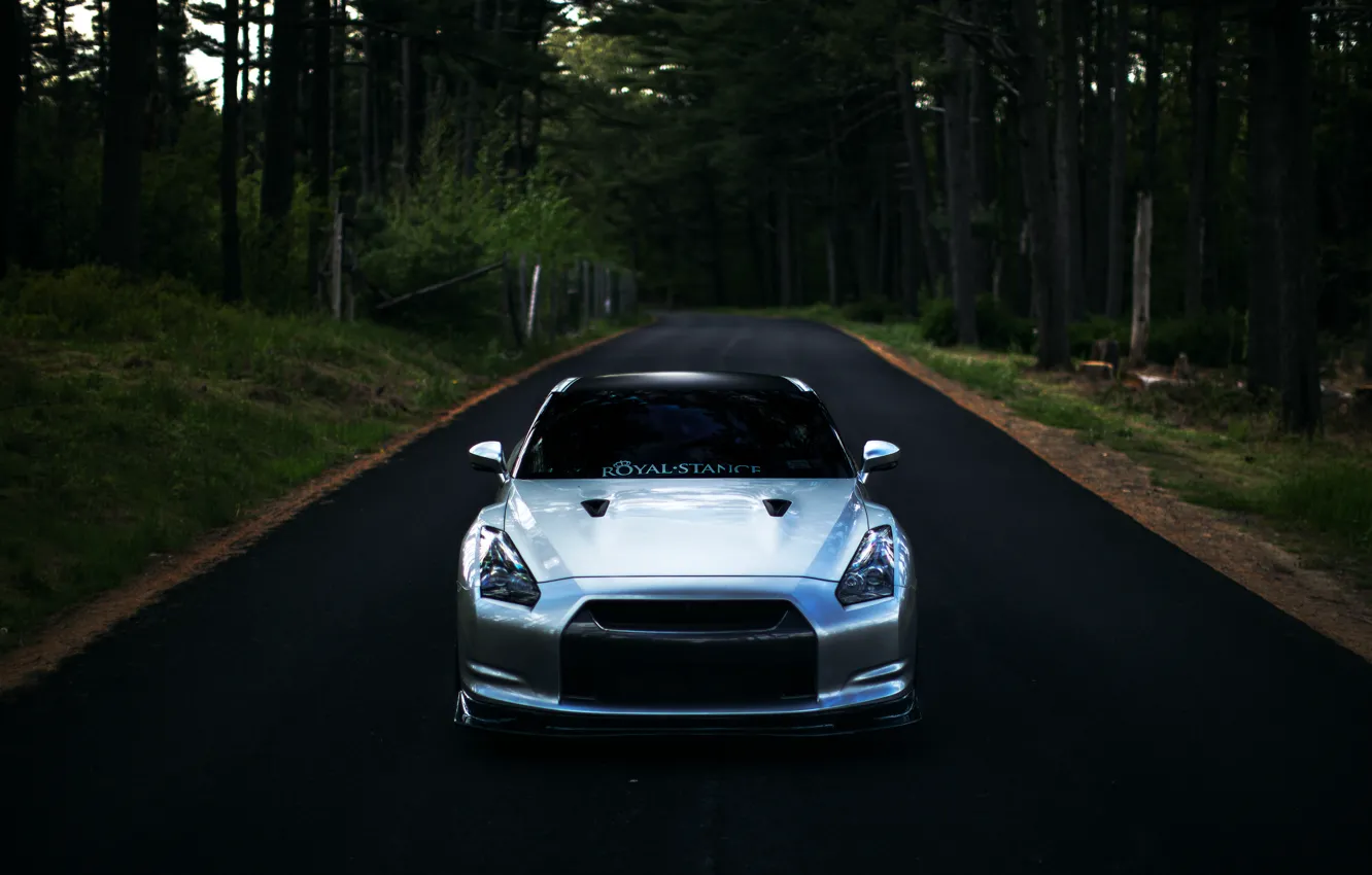 Фото обои GTR, Nissan, wheels, спорткар, ниссан, front, stance