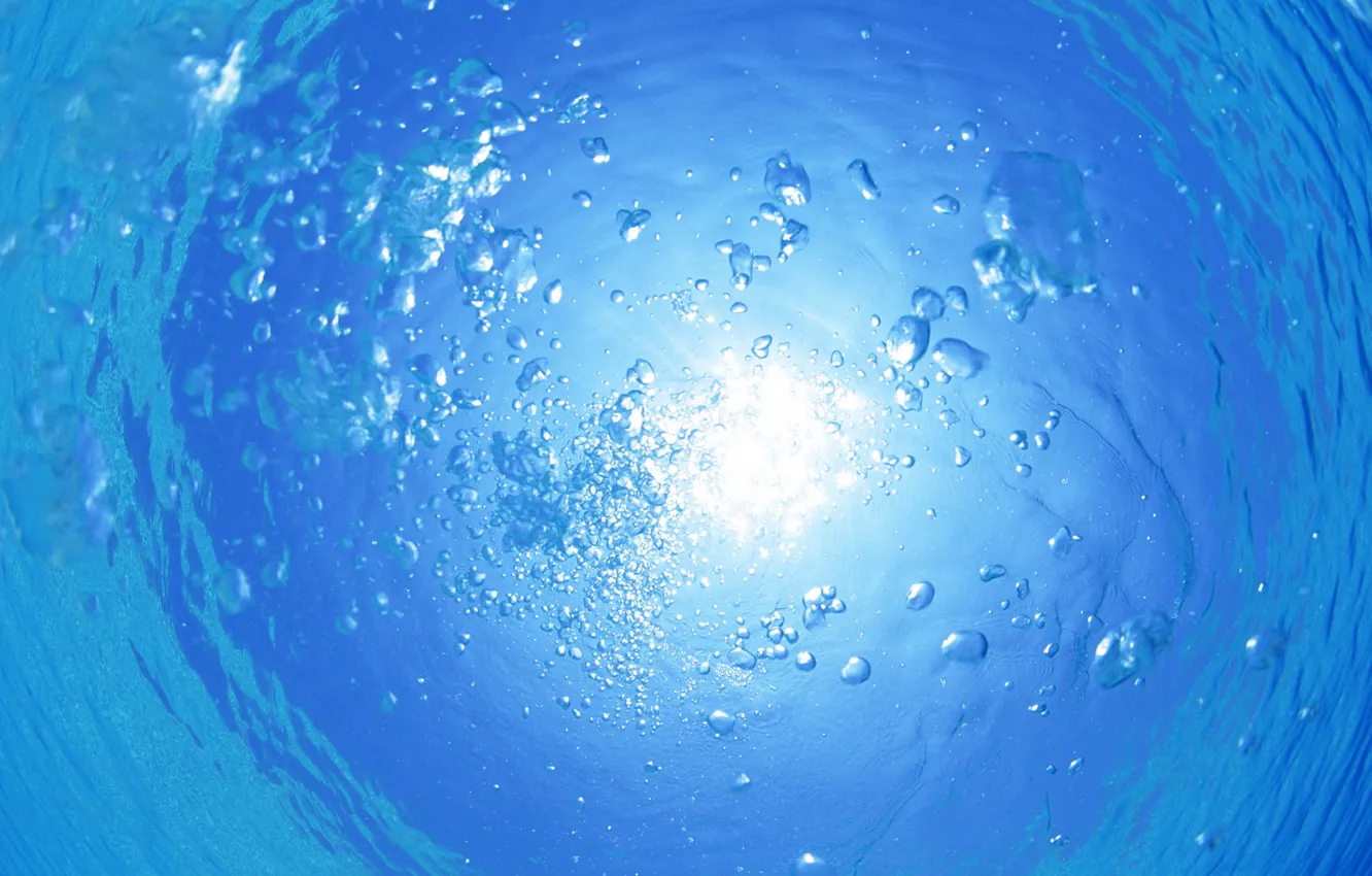 Фото обои вода, океан, подводный мир, water, пузыри с кислородом