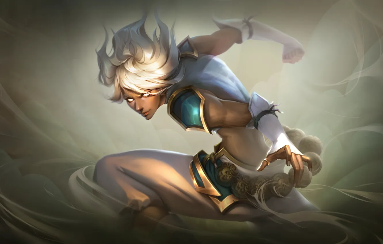 Фото обои девушка, магия, дым, фэнтези, Sofie, Dzikawa, боевая стойка