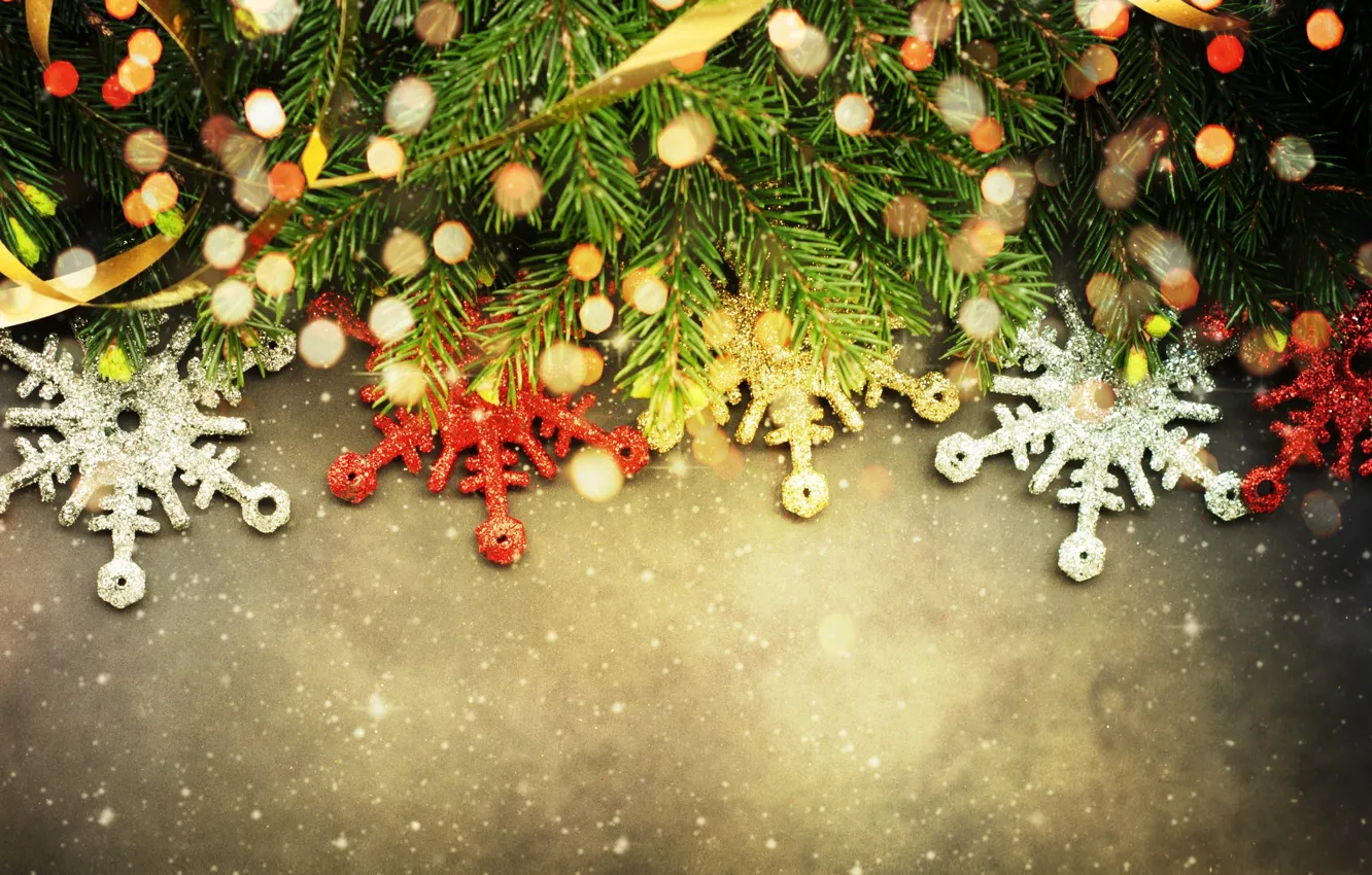 Фото обои украшения, снежинки, елка, Christmas, decoration, xmas, Merry, Рождество. Новый Год