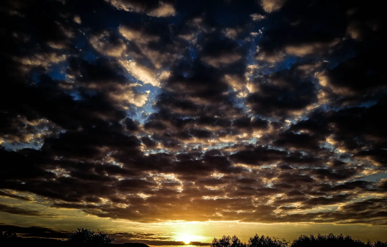 Фото обои Nature, Clouds, Sky, Sunset, Autumn, Dusk
