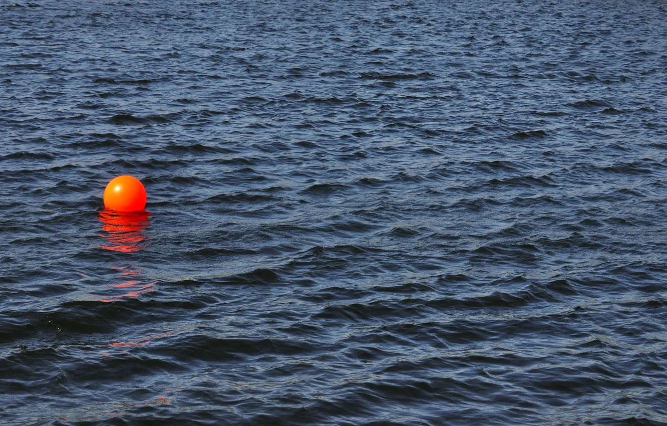 Фото обои волны, вода, красный, шар, поплавок, водоем, photo, photographer