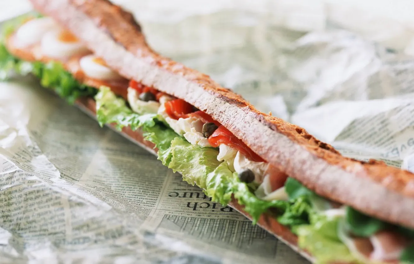 Фото обои бутерброд, булка, начинка, subway, сабвэй