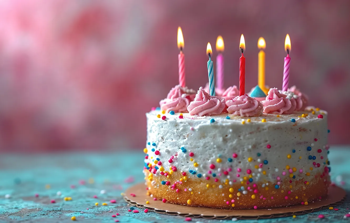 Фото обои свечи, colorful, торт, happy, cake, celebration, birthday, candles