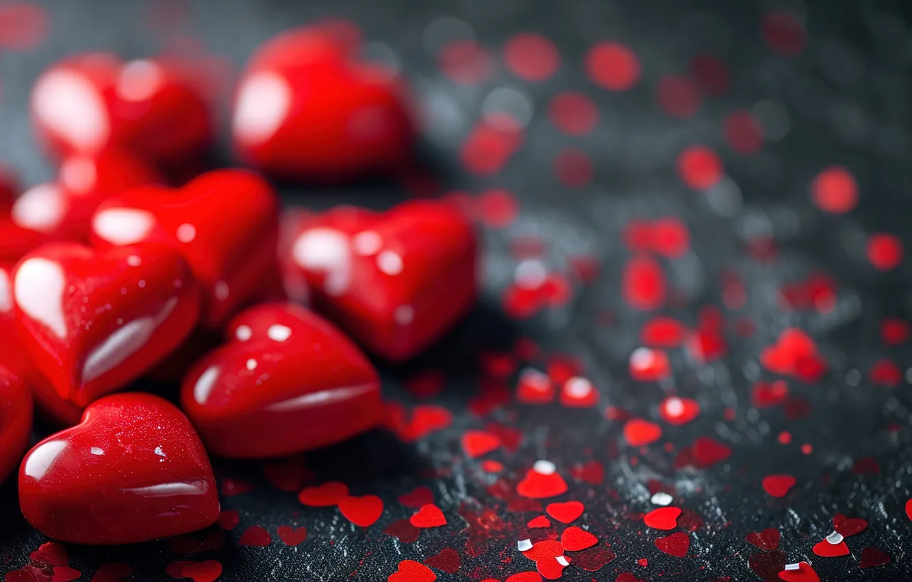Фото обои любовь, фон, романтика, сердце, сердечки, red, love, happy
