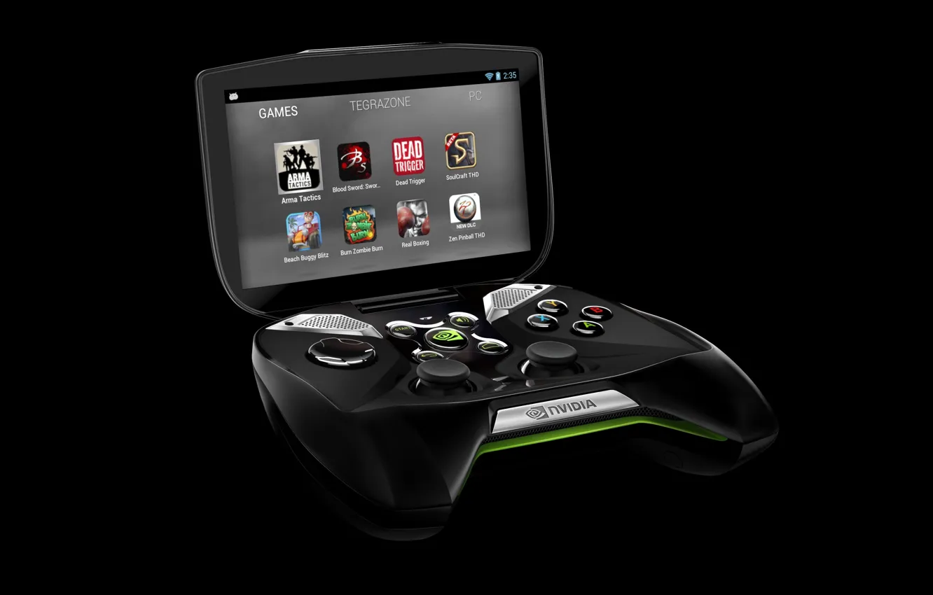 Фото обои high-tech, logo, game, control, screen, NVIDIA, interface, console