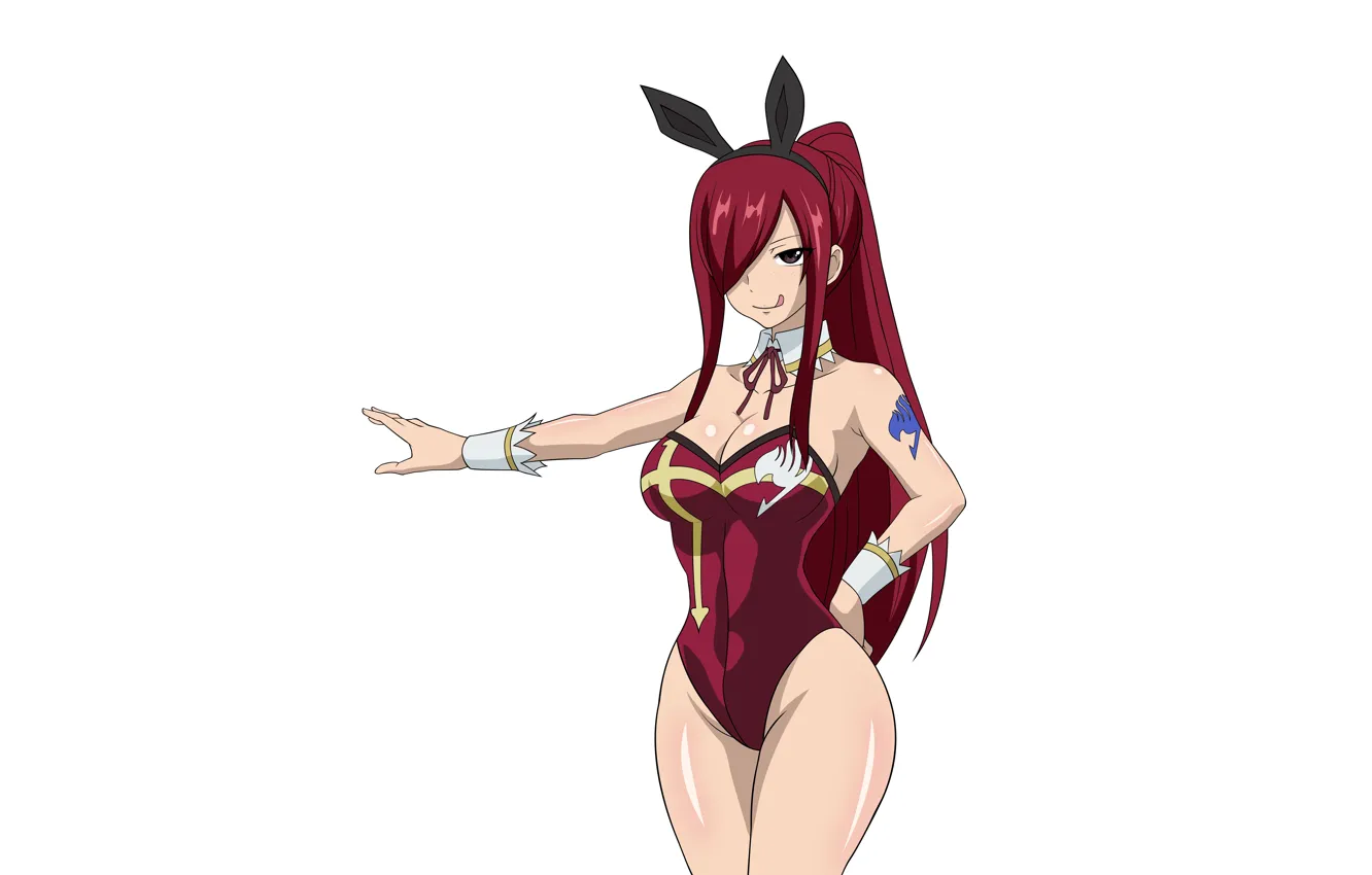 Фото обои girl, sexy, cleavage, long hair, boobs, anime, beautiful, pretty