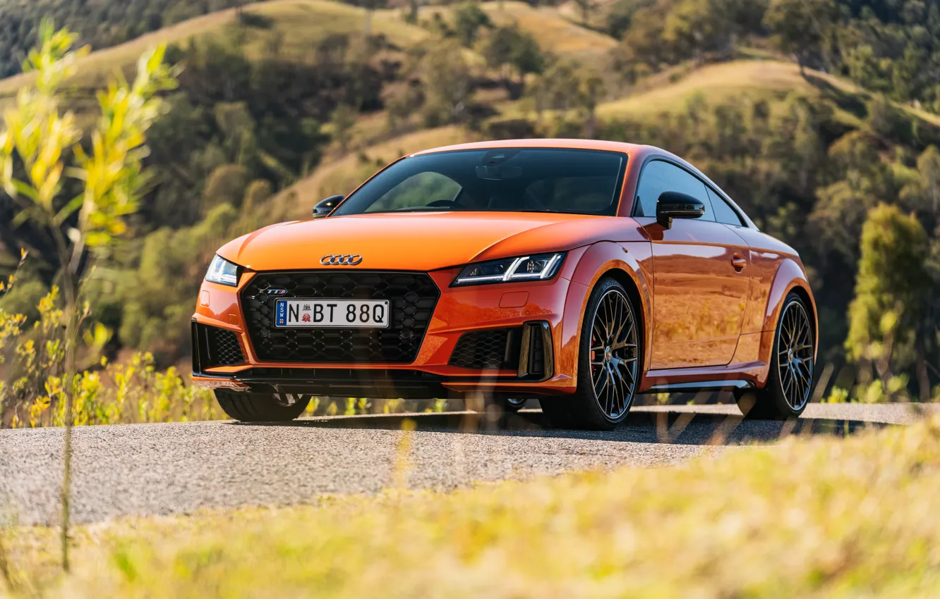 Фото обои Audi, orange, sports car, Audi TTS Coupe, TT