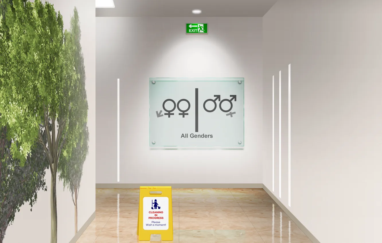 Фото обои sign, public restroom, toilet sign