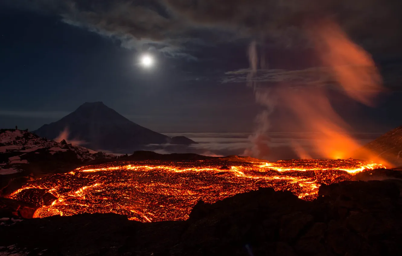Фото обои лава, бедствие, извержение вулкана