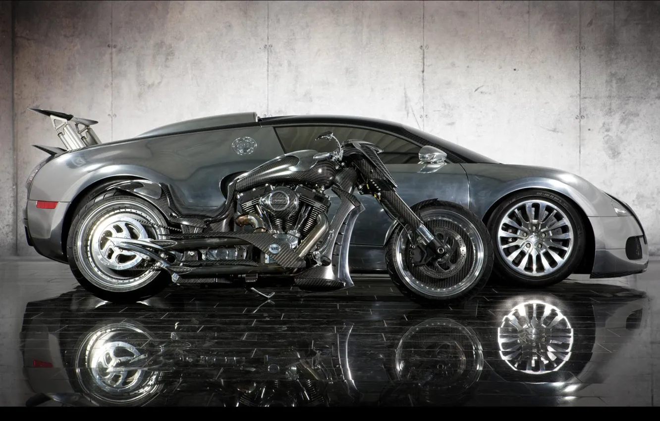 Фото обои тюнинг, Bugatti, мотоцикл, байк, карбон, кастом, Bike, Custom