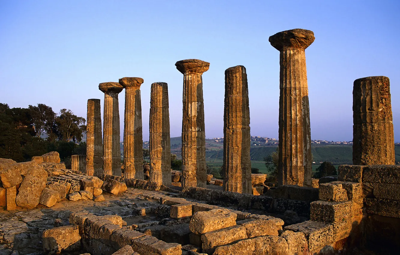 Фото обои Tempio di Ercole, Hera Temple in Agrigento