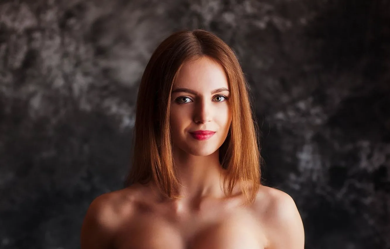 Фото обои улыбка, Анна, smile, очарование, женственность, charm, bare shoulders, femininity