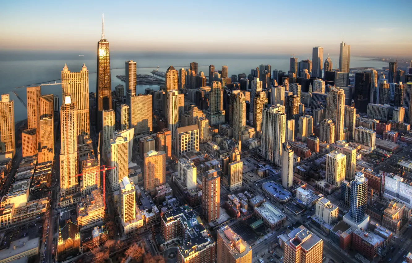 Фото обои здания, небоскребы, Чикаго