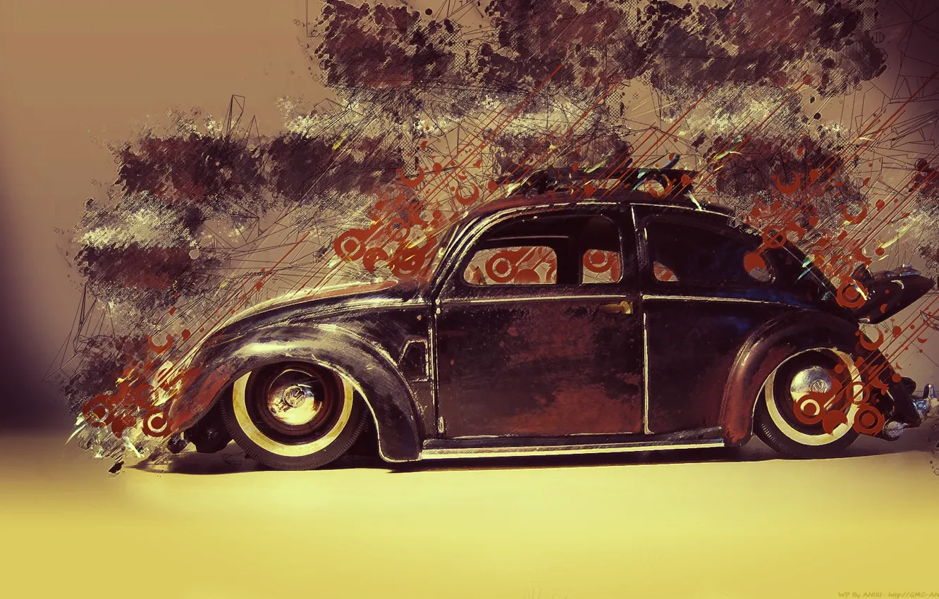 Фото обои жук, Volkswagen, Beetle, resto