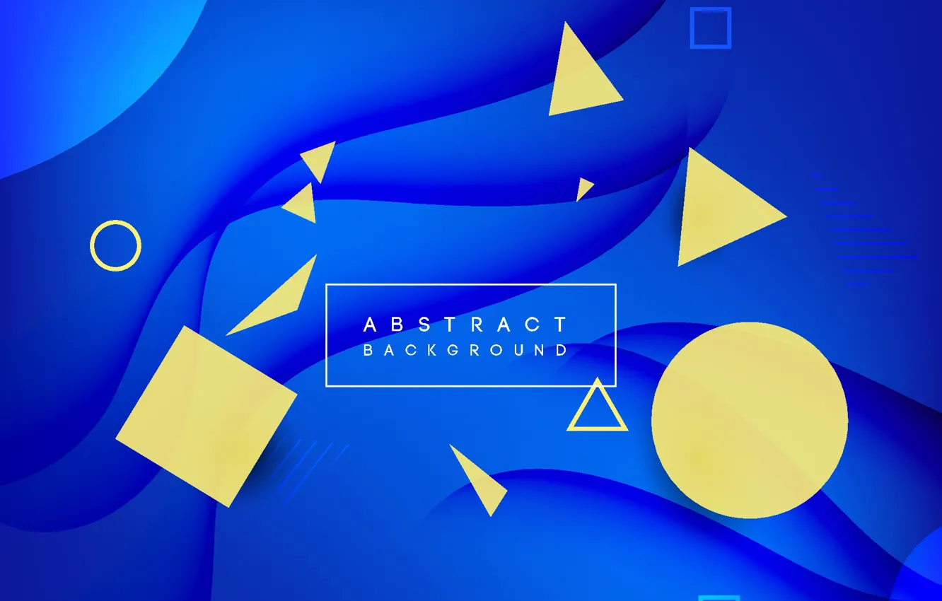 Фото обои синий, желтый, абстракция, Abstract, background, Geometric, геомертия