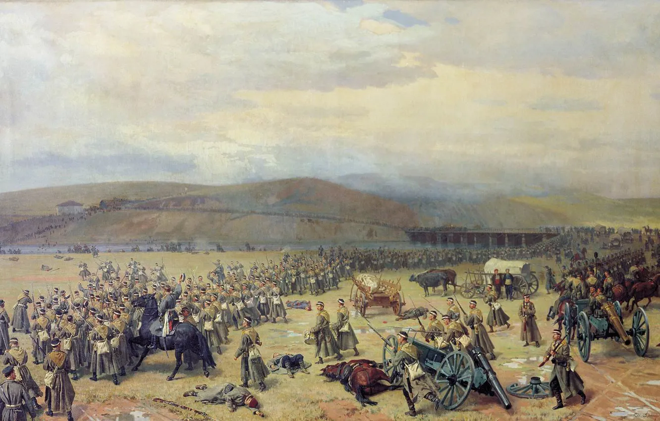 Фото обои русско-турецкая война, сражение под плевной, Н. Д. Дмитриев-Оренбургский, 1877 год