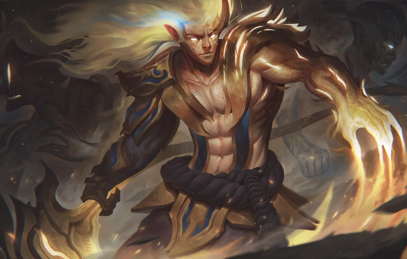 Фото обои существо, парень, League of Legends, Kayn