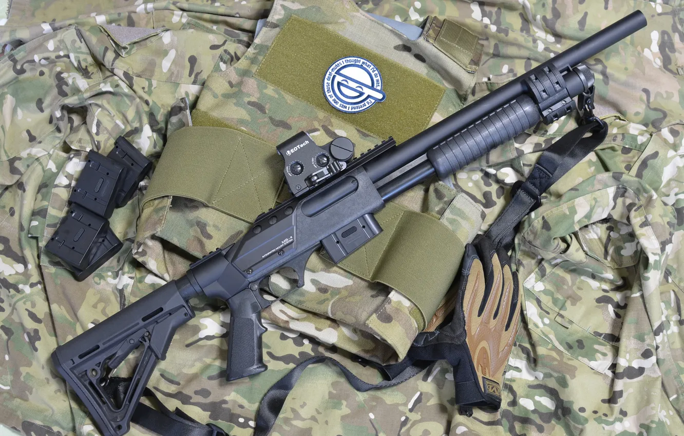 Фото обои оружие, ружьё, камуфляж, дробовик, полуавтоматический, Maruzen, CA 870