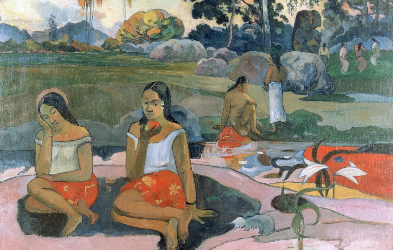 Фото обои картина, жанровая, Поль Гоген, Eugene Henri Paul Gauguin, Весна Священная