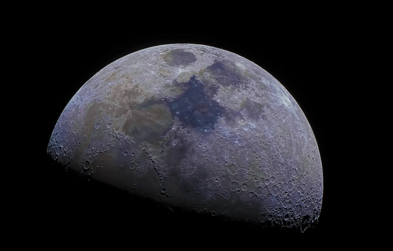 Фото обои поверхность, луна, спутник, рельеф