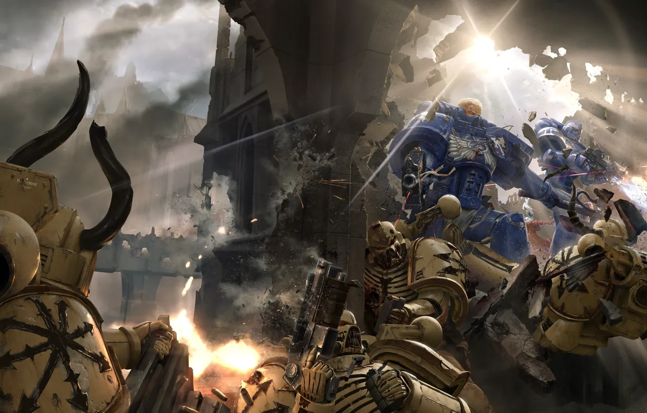 Фото обои война, доспехи, броня, Warhammer, 000, space marine, Warhammer 40, Warhammer 40K