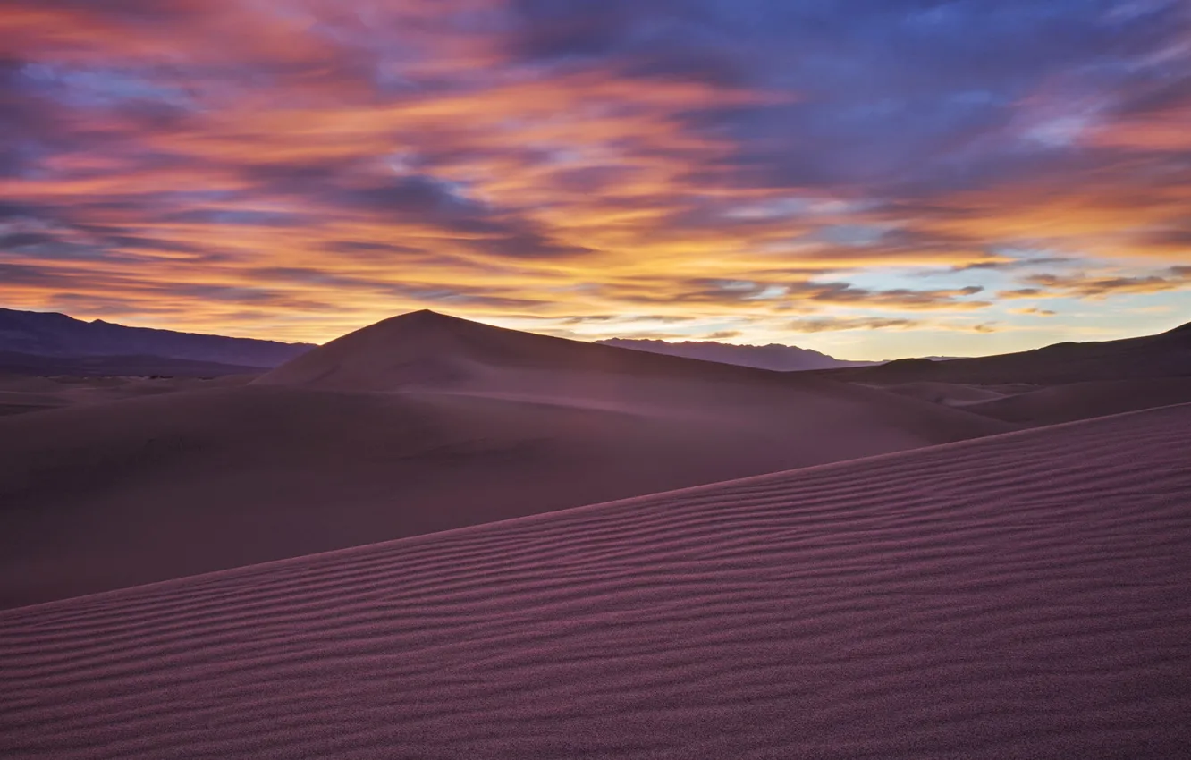 Фото обои пейзаж, закат, пустыня