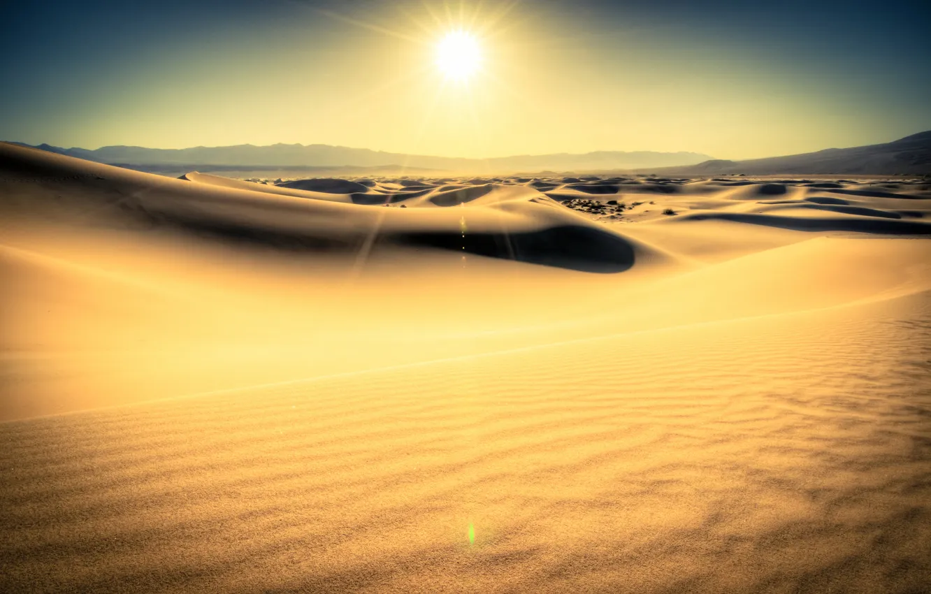 Фото обои песок, солнце, пейзаж, пустыня