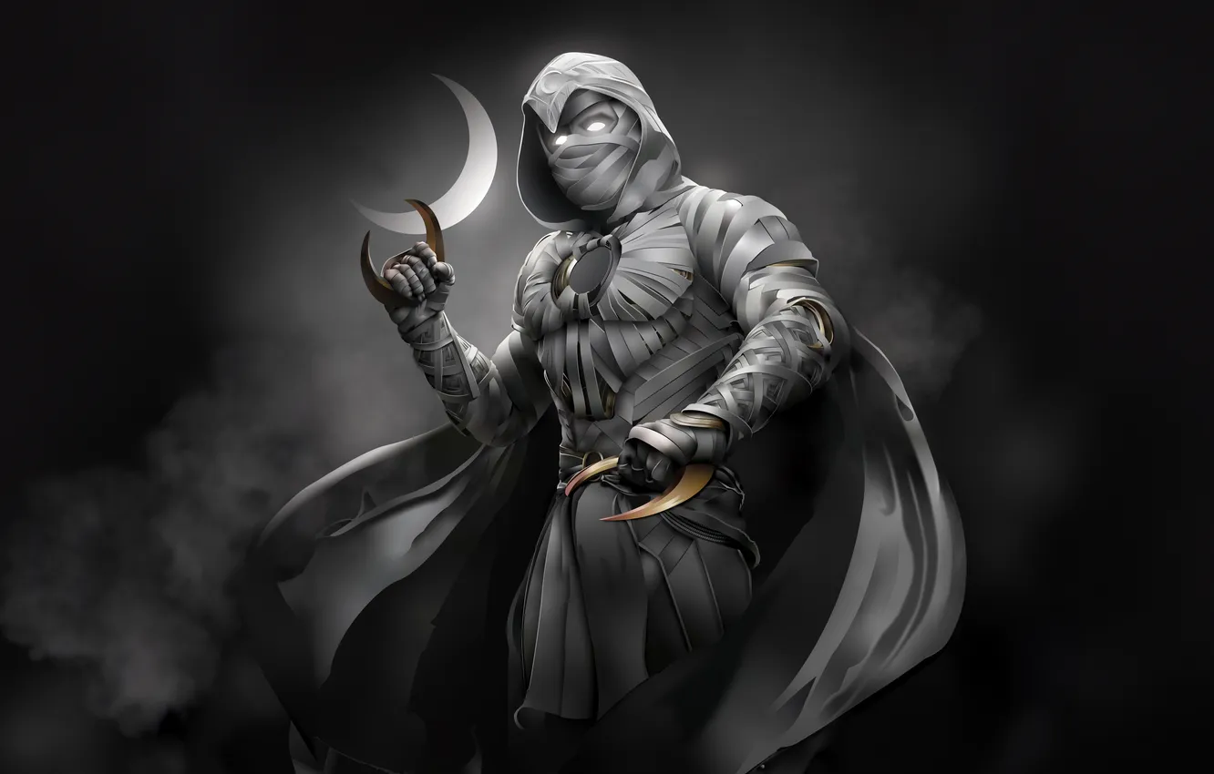 Фото обои moon, night, knight, guardian