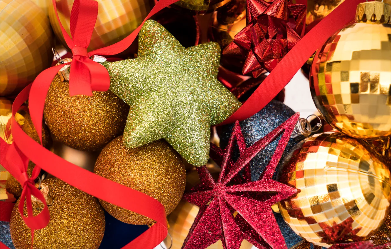 Фото обои шары, Новый Год, Рождество, merry christmas, decoration, xmas, holiday celebration